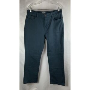 LL Bean  Womens Size 12P Teal Blue Classic  Fit High Rise Jeans Stretch Straight